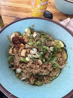 Peking Opera made vegan with tofu   at Momo Wok Box in Copenhagen