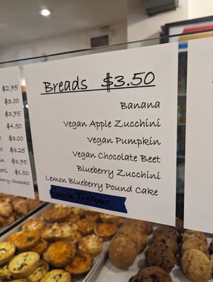 Some of the vegan options. no upcharge for plant milks. at Three Fifty in Washington