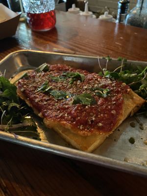 Tomato pie at Troy Beer Garden in Troy