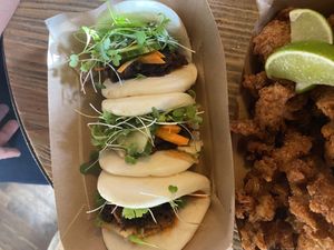 BBQ jackfruit bao buns  at Troy Beer Garden in Troy