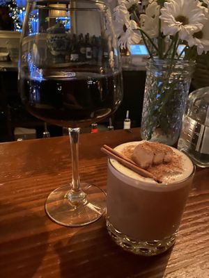 Red wine and chia White Russian  #Veganuary at Troy Beer Garden in Troy