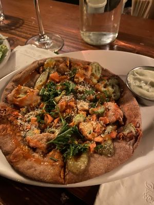 Buffalo cauliflower flatbread  #Veganuary at Troy Beer Garden in Troy