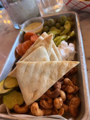 Vegan sampler plate thing  at Troy Beer Garden in Troy