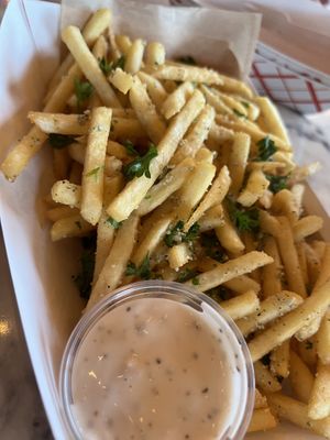 Parm fries   at Troy Beer Garden in Troy