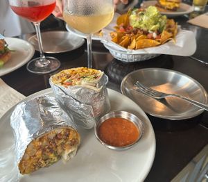 Chorizo burrito and nacho  at California Kitchen & Craft Pub in Seoul