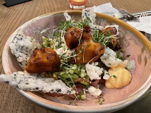 Cauliflower wings with perl couscous  at Godhem Sour Café & Bar in Trollhattan