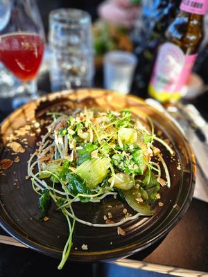 Asparagus, potatoes and greens. Delicious and fresh at Godhem Sour Café & Bar in Trollhattan