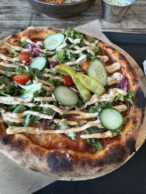 Kebab Pizza  at Godhem Sour Café & Bar in Trollhattan