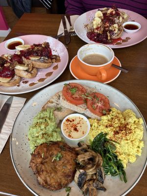French toast and the big breakfast  at Bonobo Cafe in Christchurch
