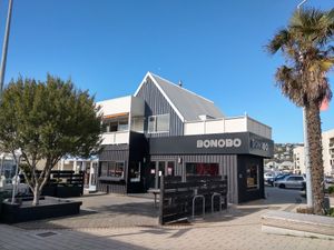 Bonobo cafe from the street at Bonobo Cafe in Christchurch