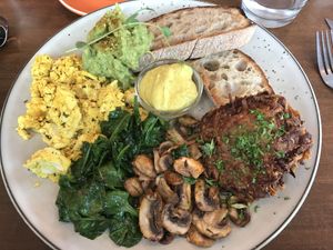 Vegan big breakfast at Bonobo Cafe in Christchurch
