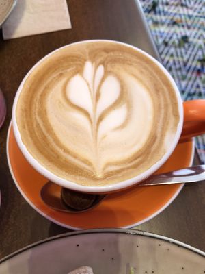 Beautiful soy flat white at Bonobo Cafe in Christchurch