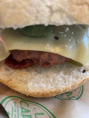 Vegan burger   at La Capital in Lleida