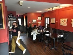 Inside seating (more seating outside and upstairs) at The Owl House in Rochester