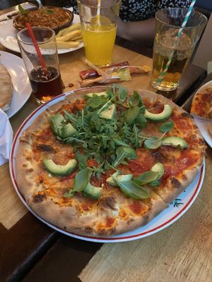 Avocado pizza   at Bella Roma in Amsterdam