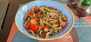 The vegan pasta at Sbionta in Rimini