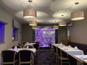 Interior small dining room   at Le Raaj in Durham