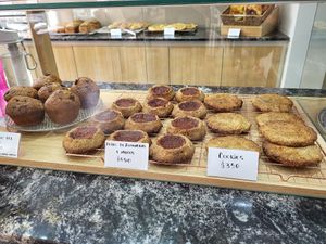 Cookies, pepas de almendras, muffins at Isla Vegana in Ushuaia