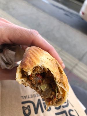 Empanada at Isla Vegana in Ushuaia