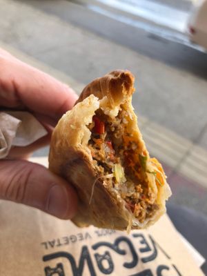 Empanada at Isla Vegana in Ushuaia