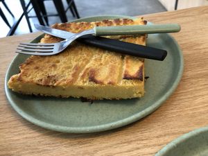 Chickpea flour based tortilla   at Isla Vegana in Ushuaia