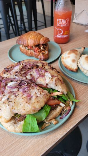 Focaccia with Tofu, Croissant with Tofu 😍 at Isla Vegana in Ushuaia