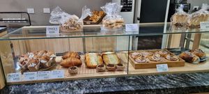 Some of the delicious baked goods. The apple flan was delicious. It was also great to have a croissant after not having one for many years! at Isla Vegana in Ushuaia