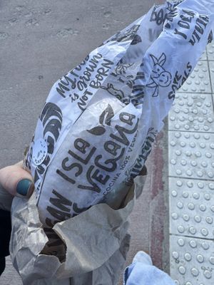 Crumbed seitan baguette   at Isla Vegana in Ushuaia