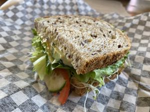 Half off the Coaster sandwich  at Black Bean Cafe in Gibsons