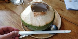 Fresh coconut at Spa Cafe in Koh Chang