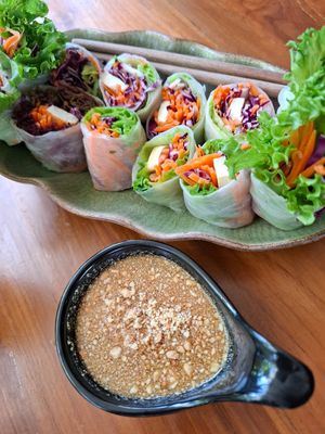 Raw summer rolls at Spa Cafe in Koh Chang