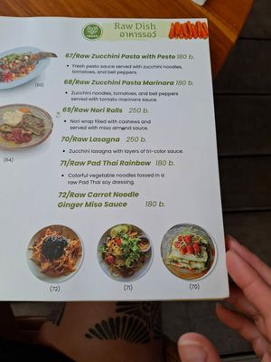 Menu at Spa Cafe in Koh Chang