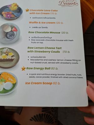 Menu at Spa Cafe in Koh Chang
