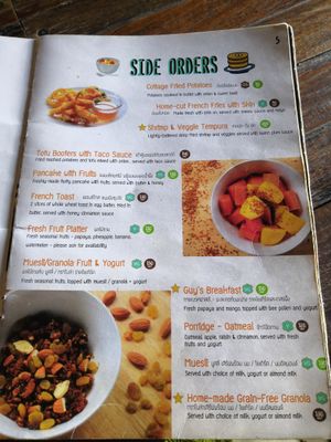 Menu at Spa Cafe in Koh Chang