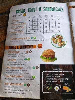 Menu at Spa Cafe in Koh Chang