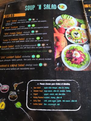 Menu at Spa Cafe in Koh Chang
