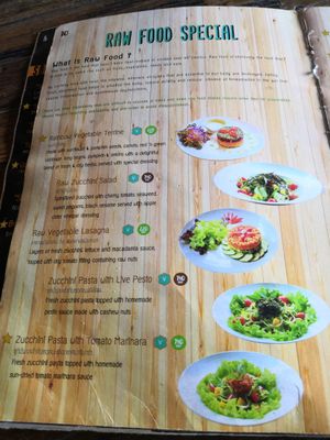 Menu at Spa Cafe in Koh Chang