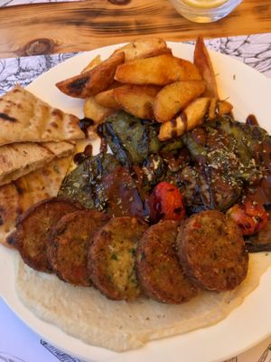 the falafel plate at The Grill in Corfu