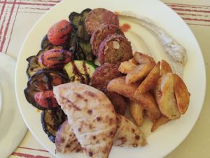 Falafel plate at The Grill in Corfu