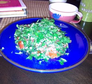 Tabbouleh - An Arabic parsley salad with tomatoes lemon at Veda House - Sofia in Sofia