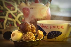 Tea and sweet balls @ Veda House. at Veda House - Sofia in Sofia