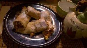 Sweet Pancakes - Vegetarian
Two sweet pancakes stuffed with apples, pesto dates and walnuts. at Veda House - Sofia in Sofia