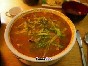 Forget which soup this was, but it was neither laksa nor hot and sour. at Plus Eight Six - Vegie & Tea in Hobart