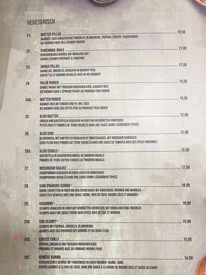 The vegetarian menu also includes dishes with shrimps... :-( at Sunny Restaurant in Eupen