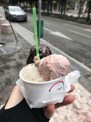 Another angle of the fig, dark chocolate and coconut  at Fabrika in Tirana