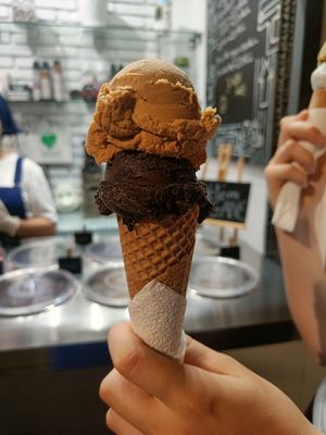 Dark chocolate and salted caramel at Fabrika in Tirana