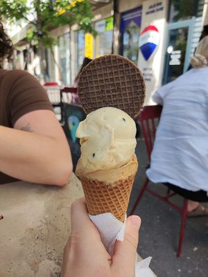 Passion fruit and salted caramel at Fabrika in Tirana