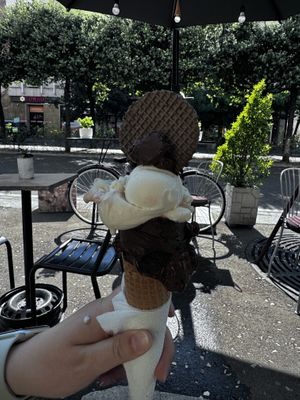 Dark chocolate  and yoghurt   at Fabrika in Tirana