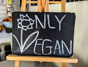 One side is fully vegan at Fabrika in Tirana