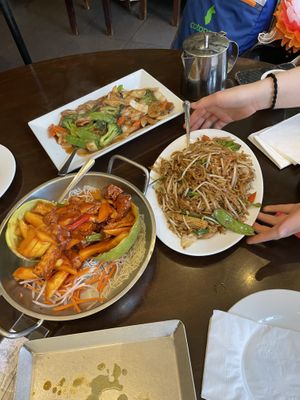 The noodle dish on the right was SO GOOD but I forget what it was called  at Penang Malaysian Cuisine in Philadelphia